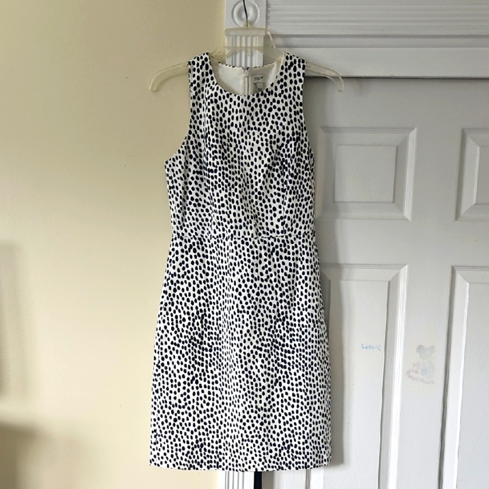 Polka Dot Sleeveless Dress - Black and White